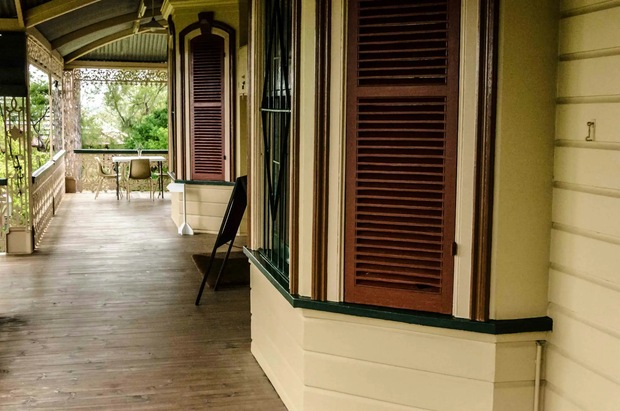 Timber verandah of a heritage Queenslander in Brisbane